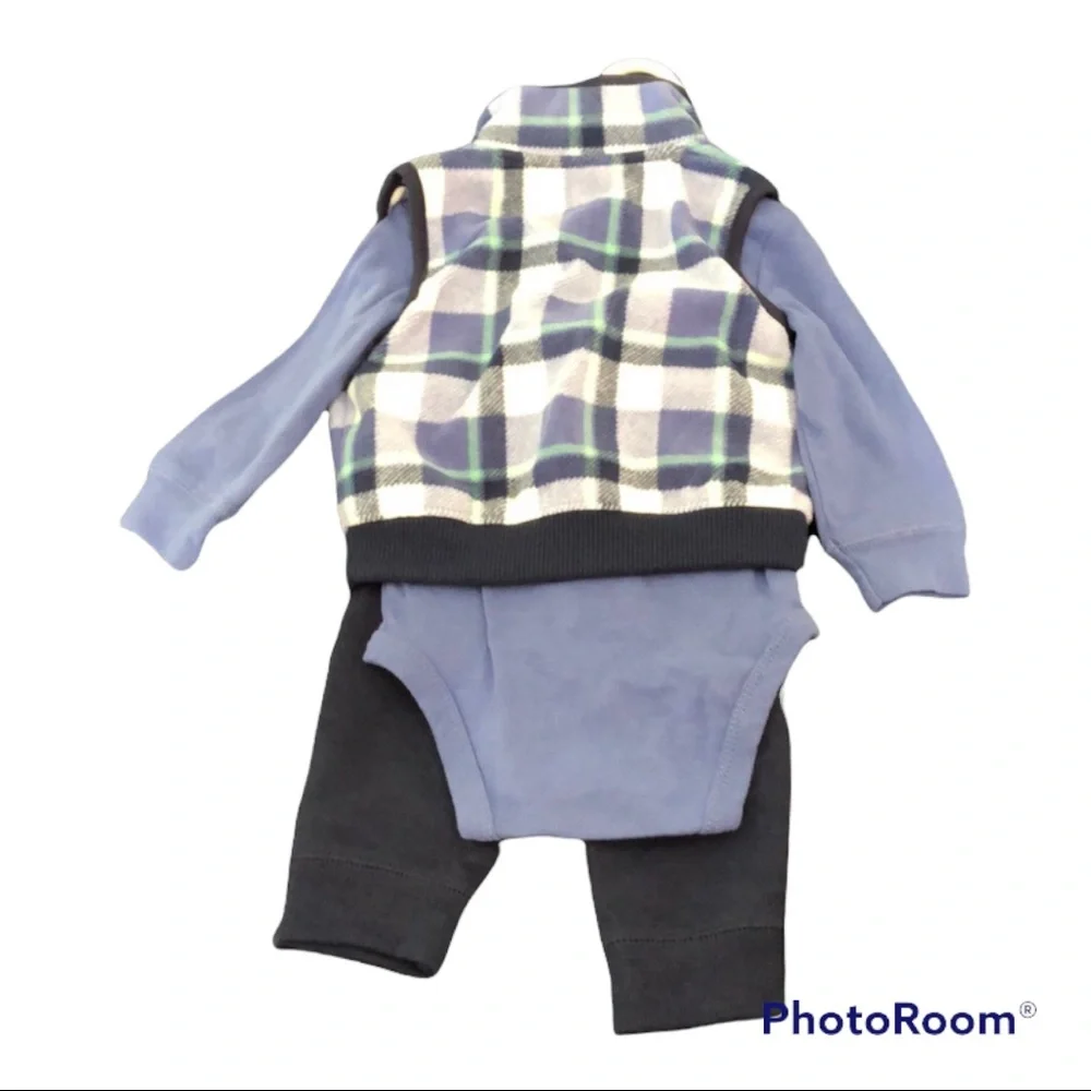 NEW!‎ Preppy Carters Winter Blue Vest Pants Combo 9m